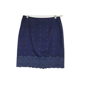 Vineyard Vines Womens Navy Bedford Cord Eyelet Skirt SIZE-8